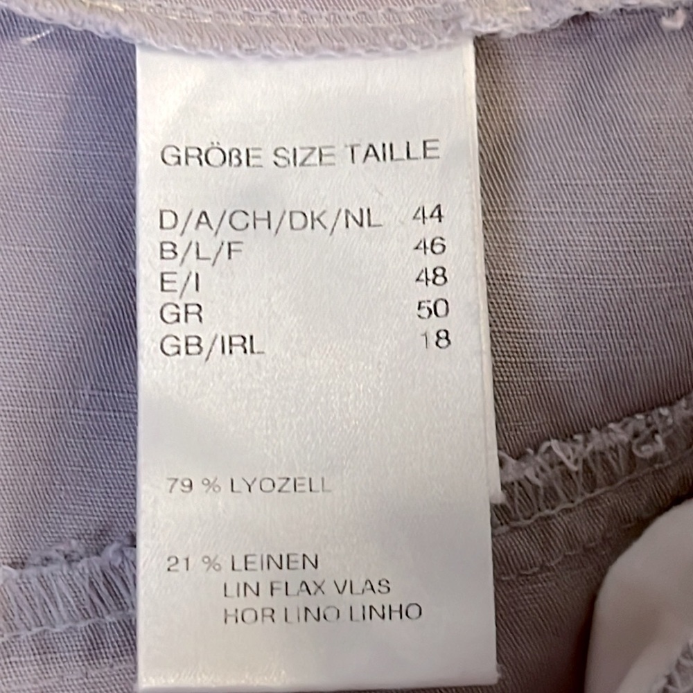 LINEN Lyocell Trousers EUR 44 by Laura Lebek Neutral Grey Crop Wide Leg - Picture 3 of 5